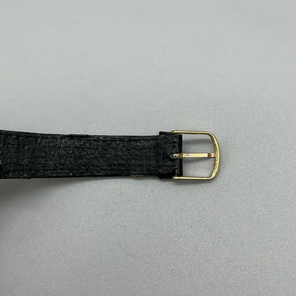 Womens Panther Watch 29mm MOP Dial Black Leather Dress Quartz New Battery